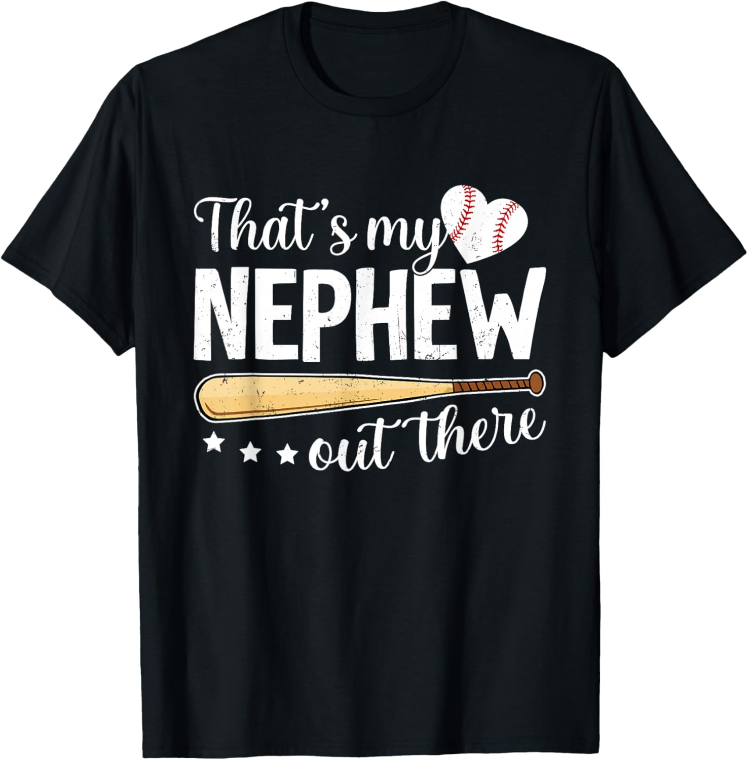 Baseball Aunt Funny That's My Nephew Out There Baseball T-Shirt - T-Shirt | Black