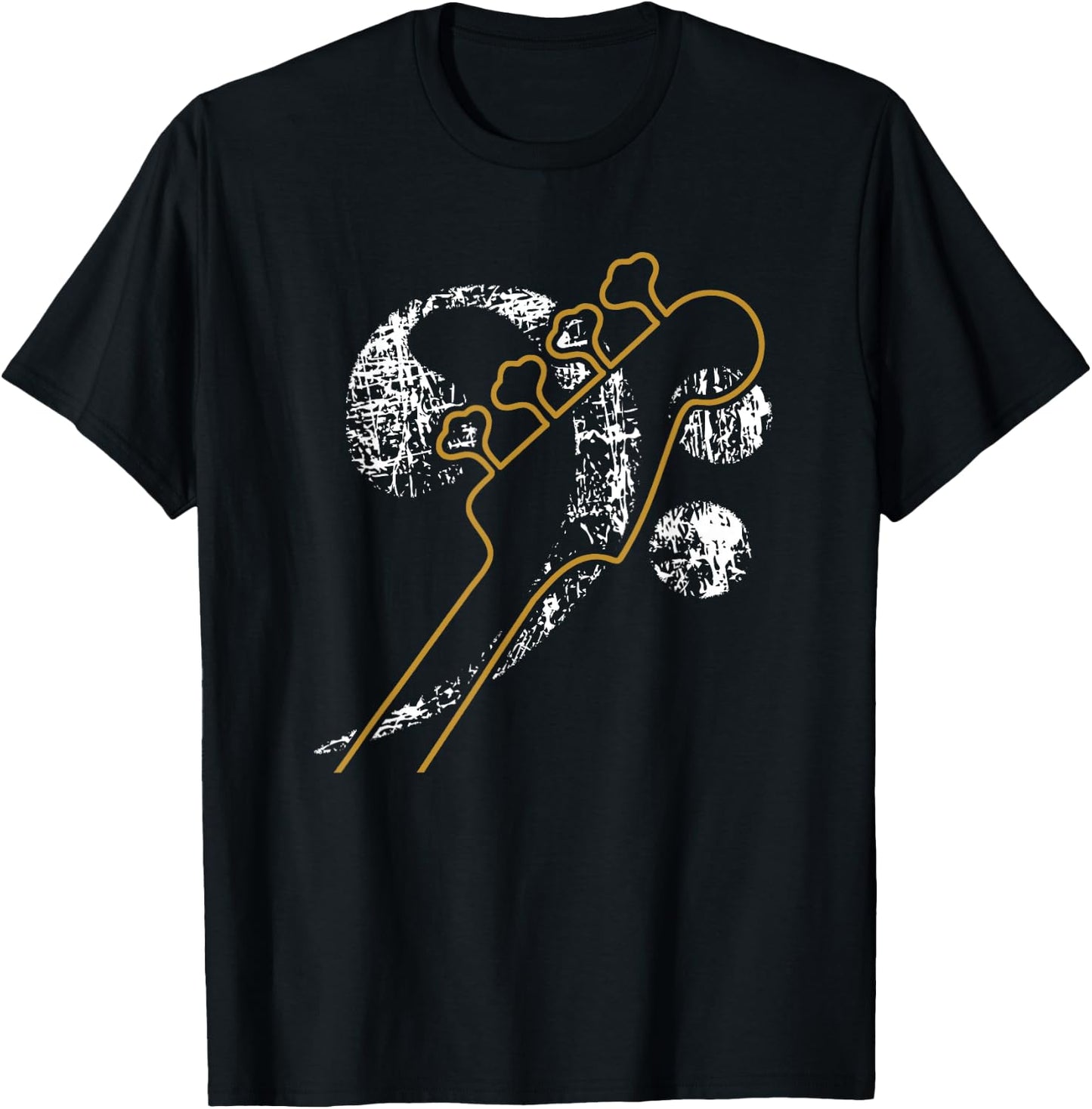 Bassguitarneck with Bass Clef for Bass Players Bands T-Shirt - T-Shirt | Black