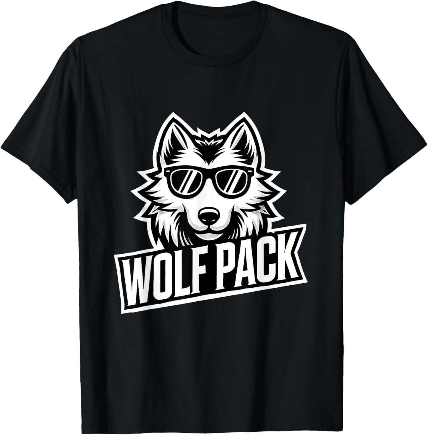 Wolf Pack - Cool Sunglasses Wolf Design for Team Spirit T-Shirt - T-Shirt | Black