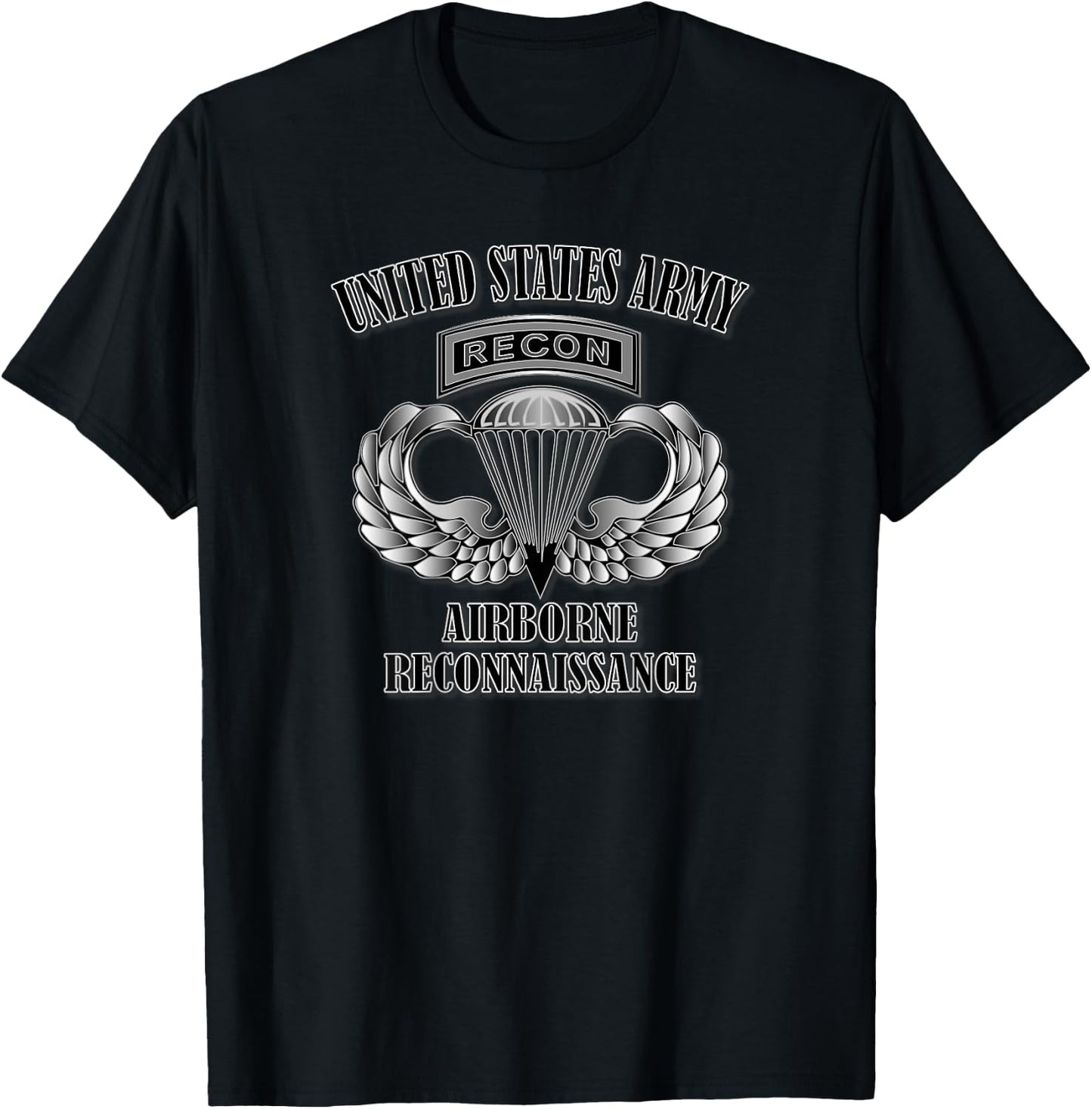 U.S. Army Airborne Reconnaissance (Back Design) T-Shirt - T-Shirt | Black
