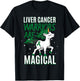 Liver Cancer Warrior Magical Unicorn Green Ribbon Jaundice T-Shirt - T-Shirt | Black