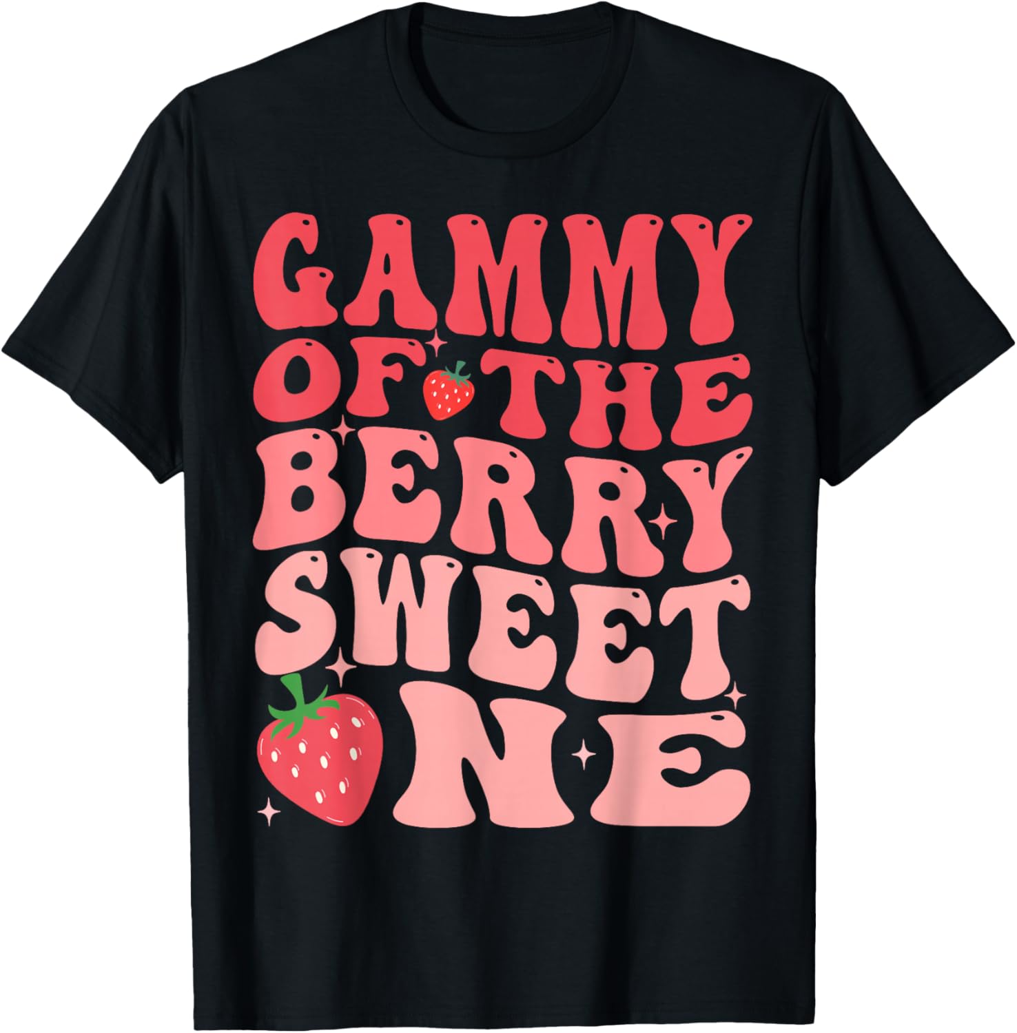 Gammy Of The Berry Sweet One 1st Birthday Strawberry T-Shirt - T-Shirt | Black