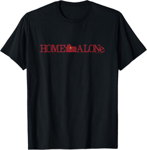 Home Alone Official Movie Logo Cross-Stitch Pattern T-Shirt - T-Shirt | Black