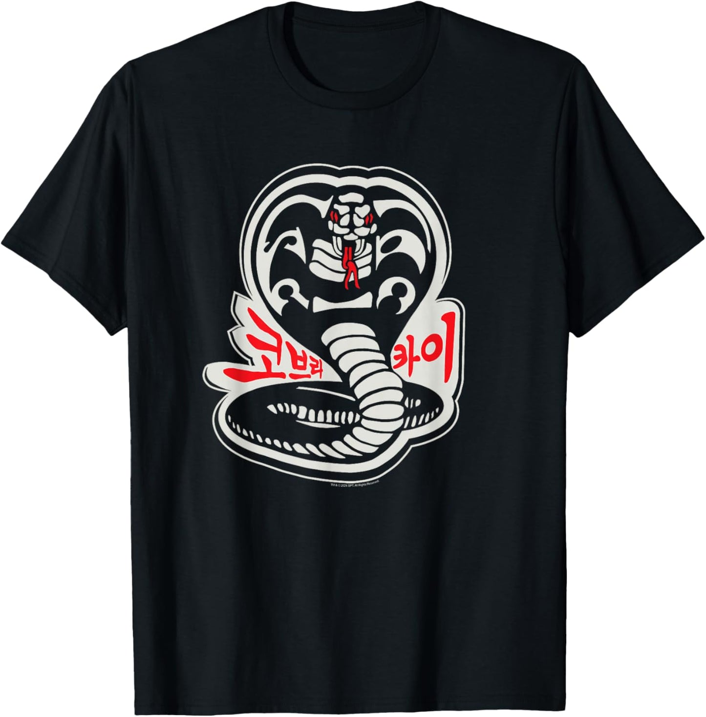 Cobra Kai Karate Dojo South Korea Snake Logo Sekai Taikai T-Shirt - T-Shirt | Black