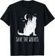 Save The Wolves Earth Day Wildlife Conservancy Howling Wolf T-Shirt - T-Shirt | Black