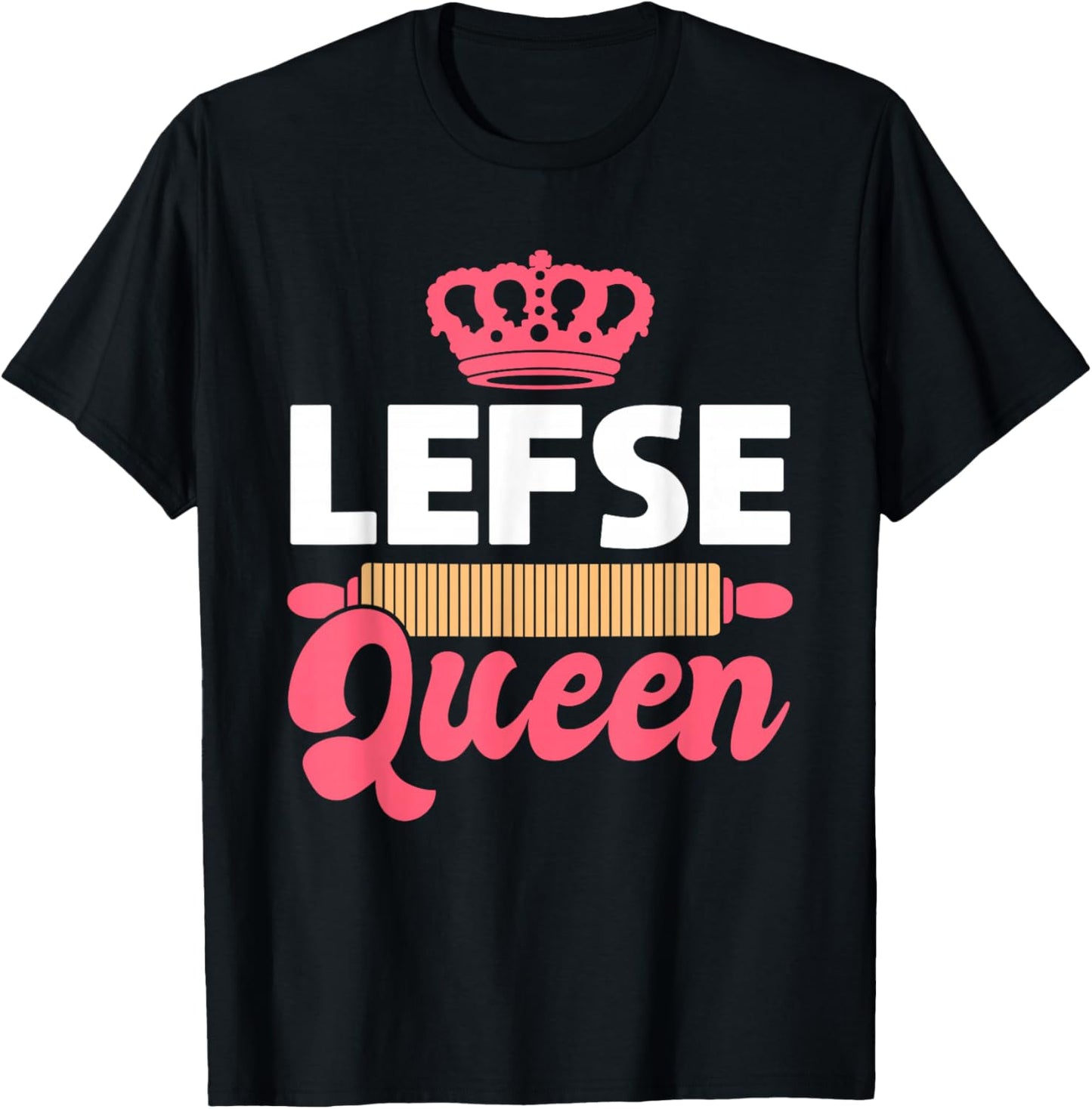 Lefse Queen Norwegian Cuisine Flatbread T-Shirt - T-Shirt | Black