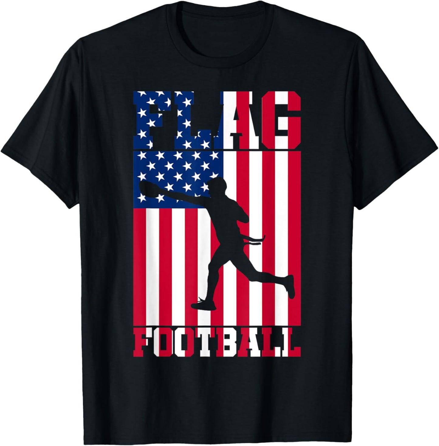 Flag Football USA Women Men Girls Boys T-Shirt - T-Shirt | Black