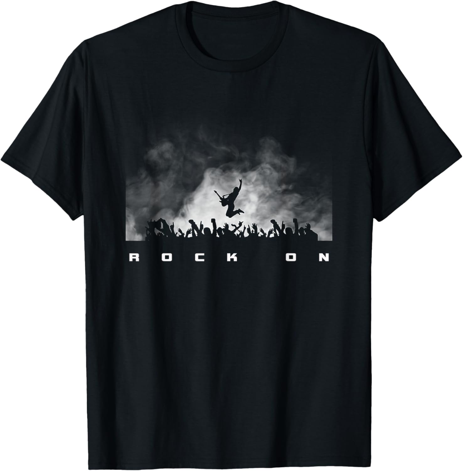 Rock On Rock and Roll Guitar Player T-Shirt - T-Shirt | Black
