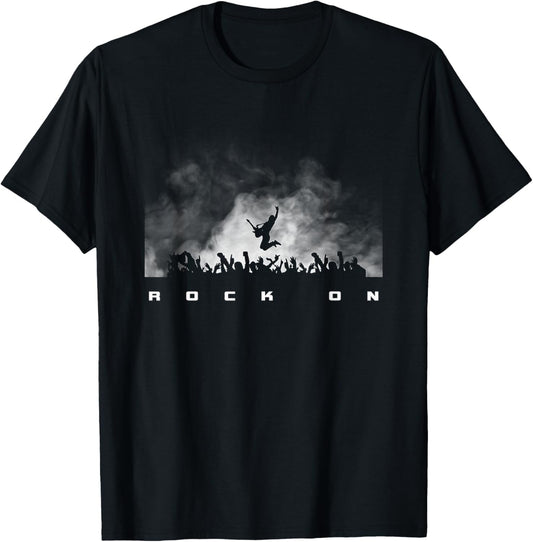 Rock On Rock and Roll Guitar Player T-Shirt - T-Shirt | Black