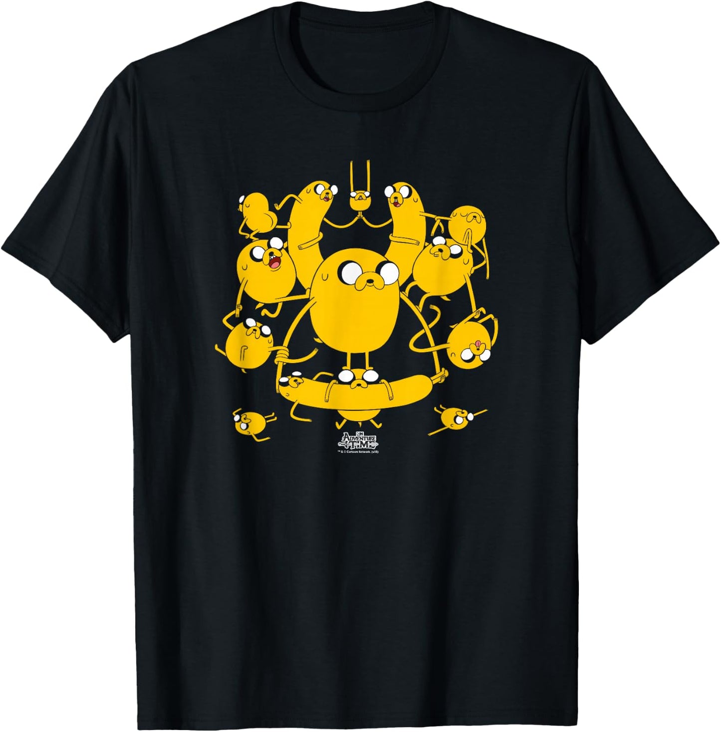Cartoon Network Adventure Time Multiple Jakes Kids Black T-Shirt - T-Shirt | Black