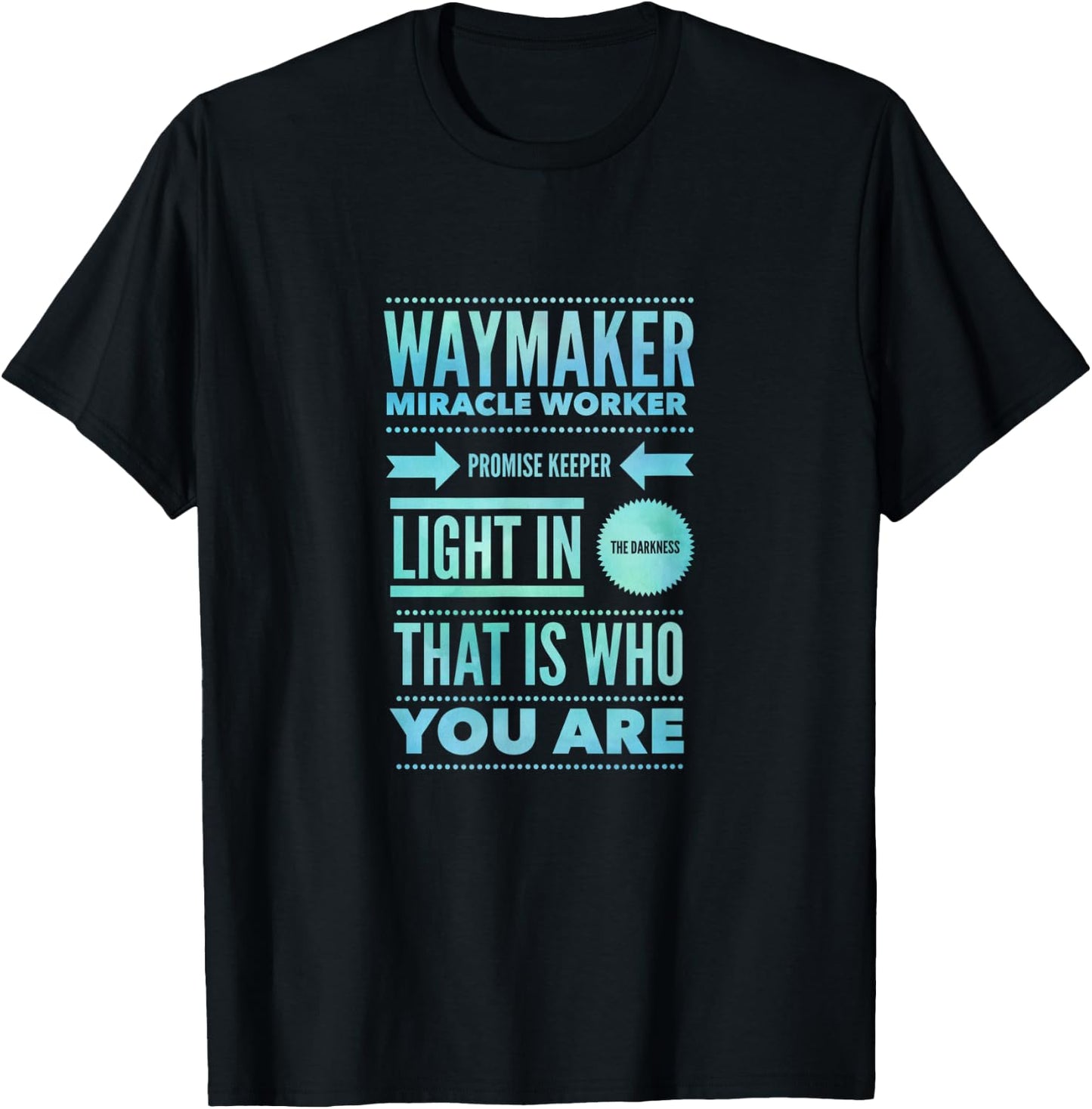 Waymaker Miracle Worker Promise Keeper Jesus Faith Christian T-Shirt - T-Shirt | Black