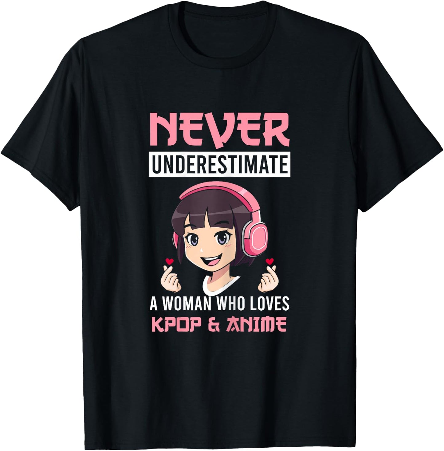 A Woman who Loves Kpop Anime Merch K-pop Merchandise Gift T-Shirt - T-Shirt | Black