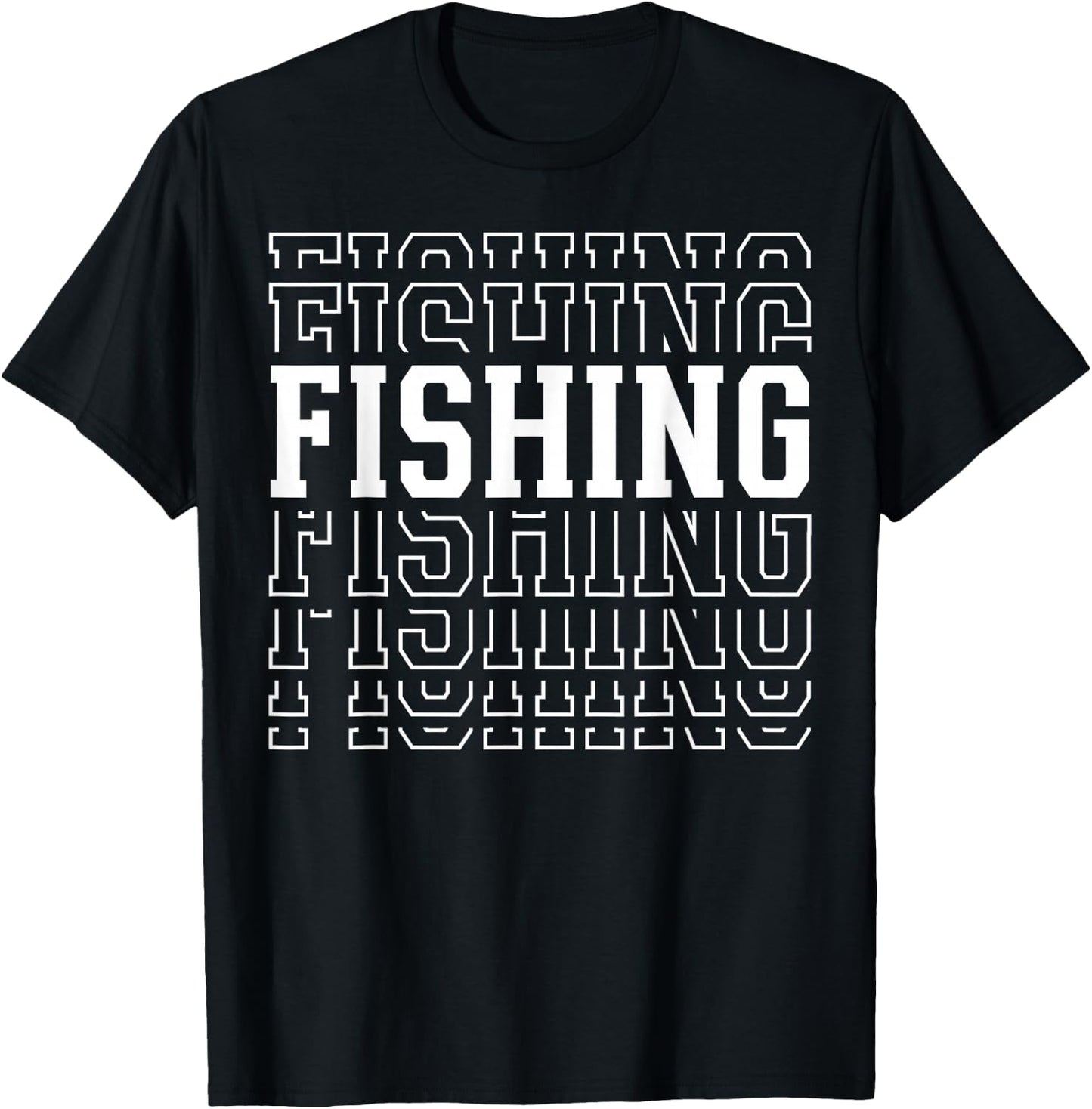 Fishing Funny Layered Text Fisherman Fisher Youth T-Shirt - T-Shirt | Black