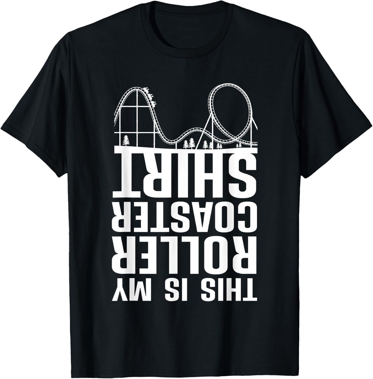 Cute Roller Coaster Women Rollercoaster Theme Park T-Shirt - T-Shirt | Black