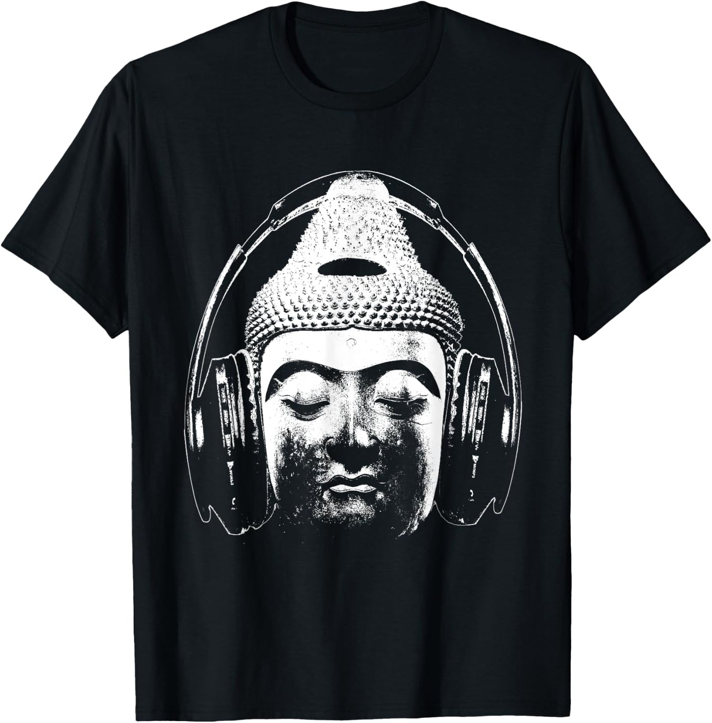 Buddha Wear Headphones funny DJ Music Headphones T-Shirt - T-Shirt | Black
