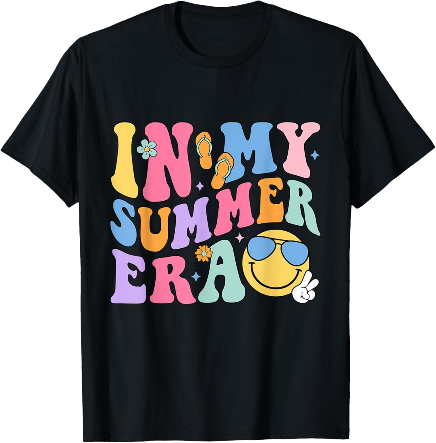 Funny In My Summer Break Era Fun Last Day Of School Teacher Women Girls Kids T-Shirt - T-Shirt | Black