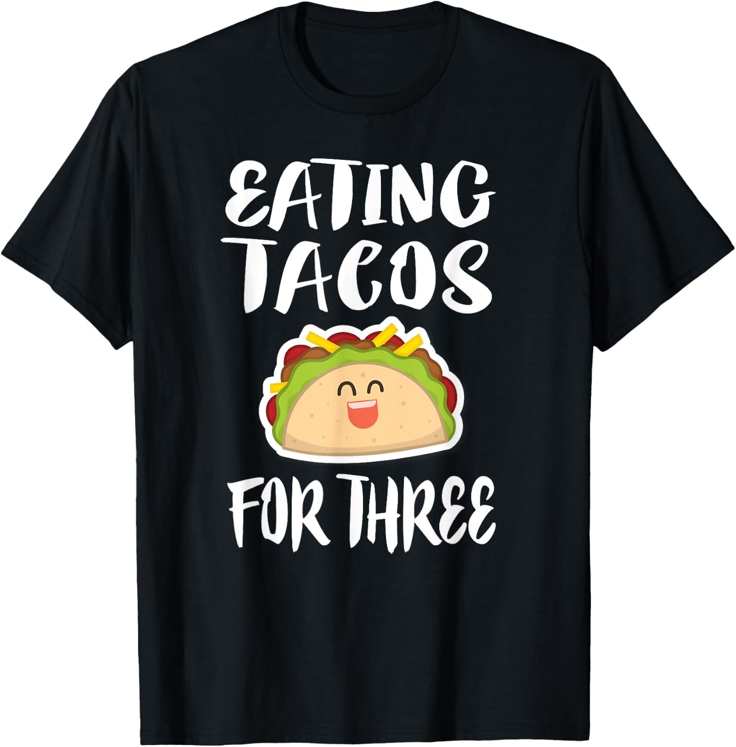 Eating Tacos For Three Pregnant Mom Twins Gift T-Shirt - T-Shirt | Black
