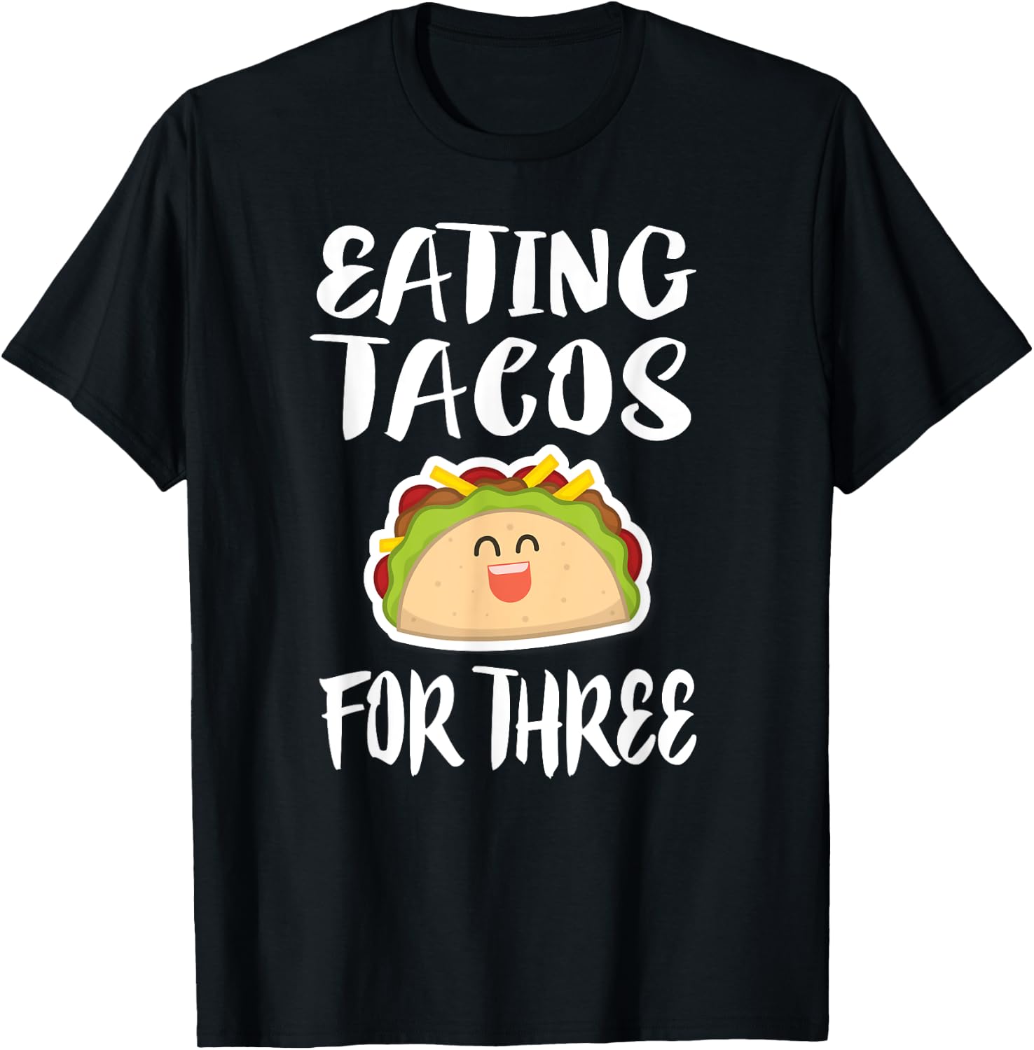 Eating Tacos For Three Pregnant Mom Twins Gift T-Shirt - T-Shirt | Black