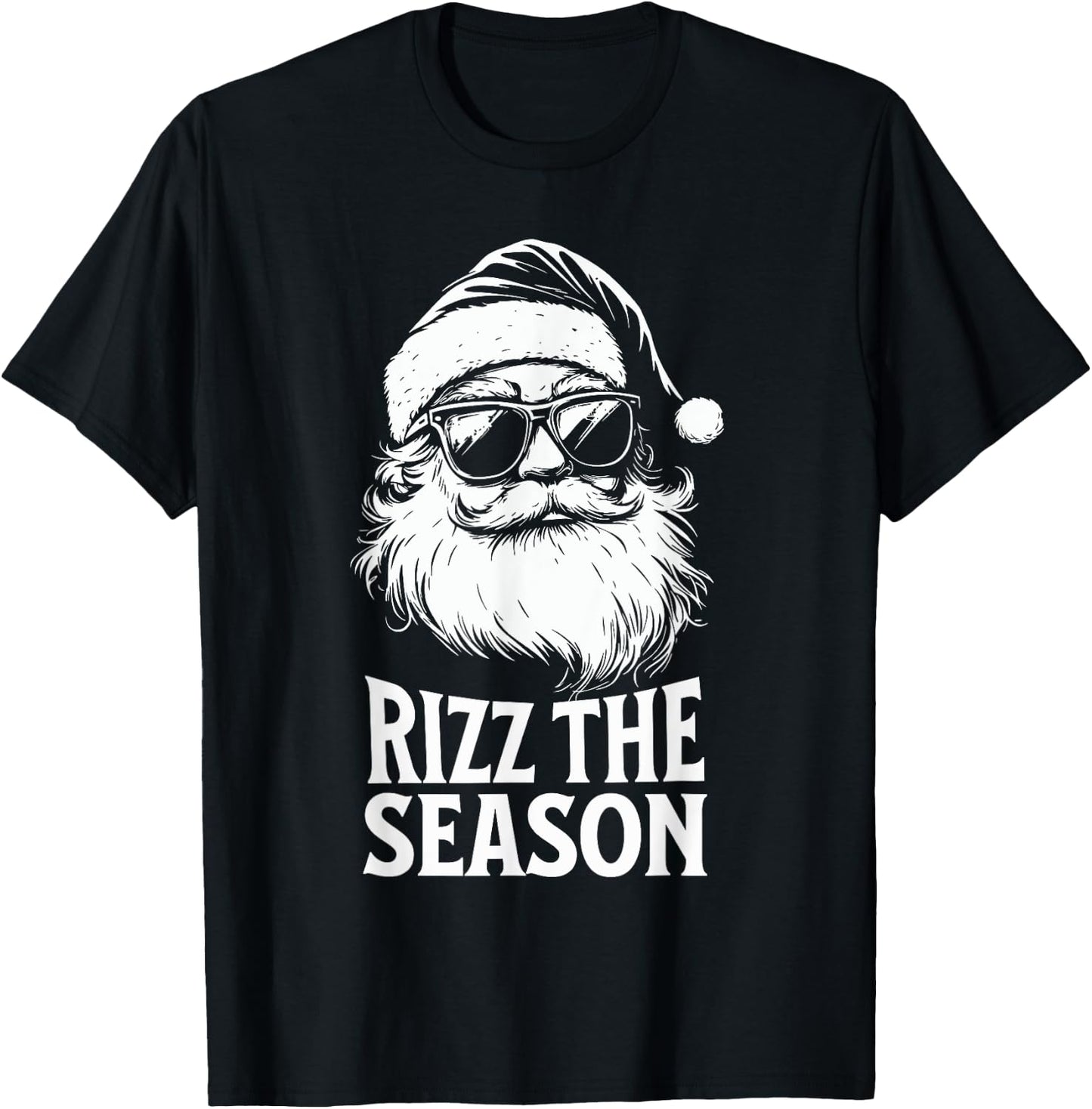 Rizz The Season Teens Kids School Christmas Santa Claus T-Shirt - T-Shirt | Black