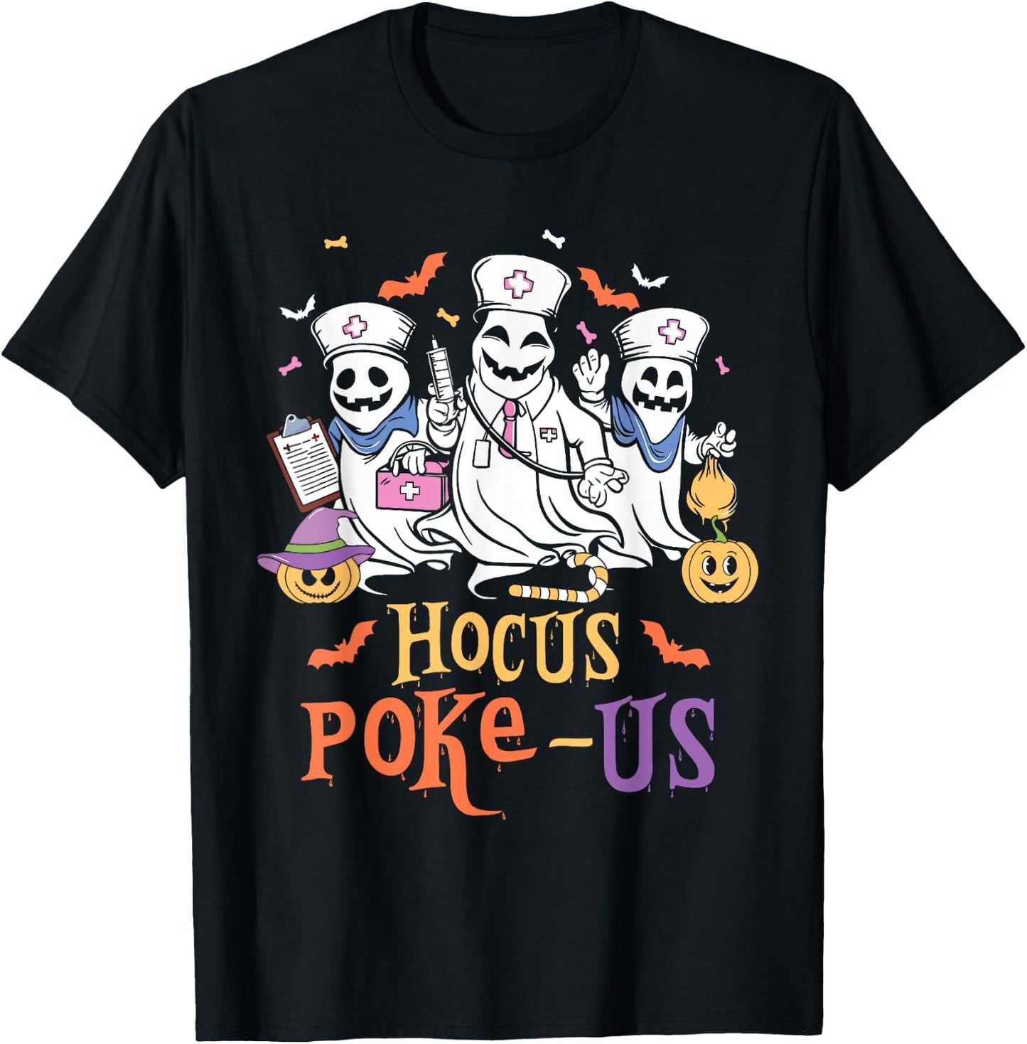 Phlebotomist Halloween,Medical Lab Tech,ER Crew Spooky Nurse T-Shirt - T-Shirt | Black