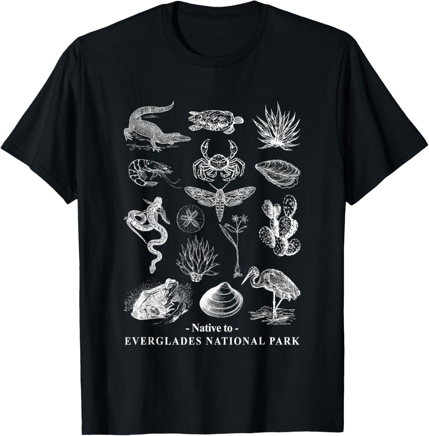 Native To Everglades National Park Nature Lover Camping Hike T-Shirt - T-Shirt | Black