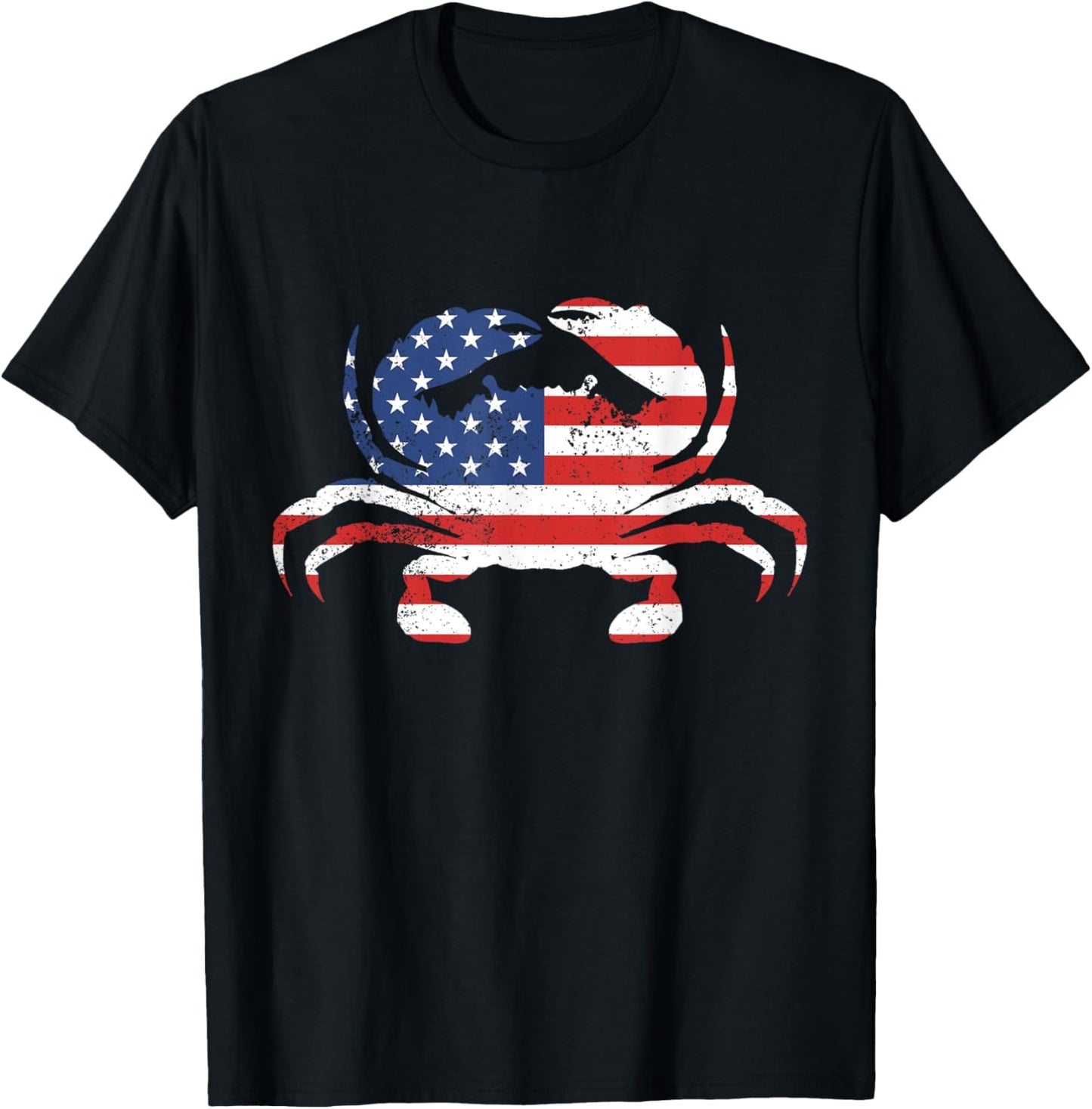 American Flag Crab Blue Crab Seafood USA Crab Meat Lover T-Shirt - T-Shirt | Black