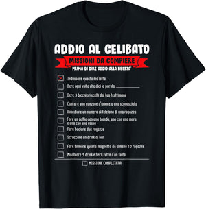 Gioco Addio Al Celibato Lista Addio Al Celibato Uomini Donne T-Shirt - T-Shirt | Black