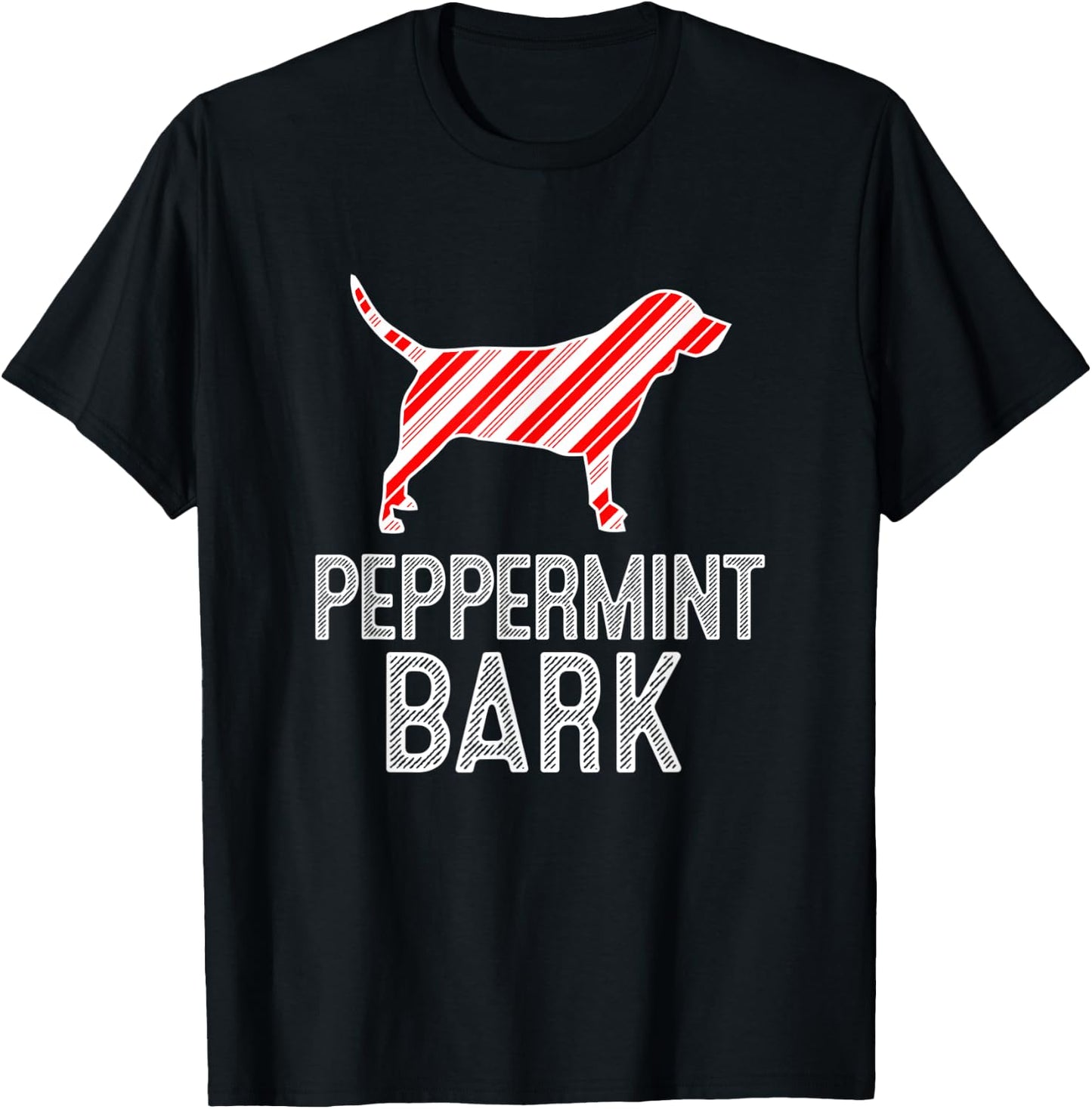 Beagle Peppermint Bark Christmas Dog T-Shirt - T-Shirt | Black