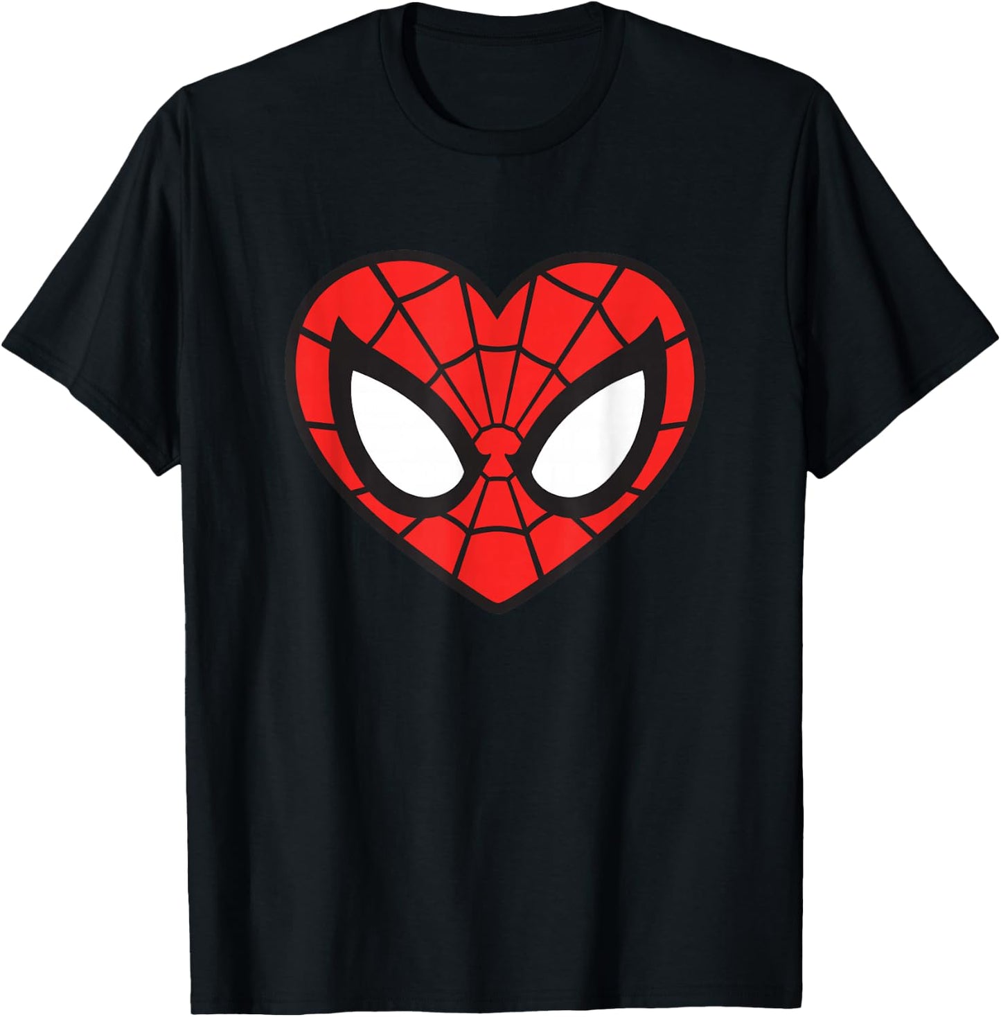 Marvel Spider-Man Modern Heart Mask Logo T-Shirt - T-Shirt | Black
