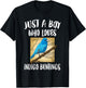 Just A Boy Who Loves Indigo Buntings Birds Birding T-Shirt - T-Shirt | Black