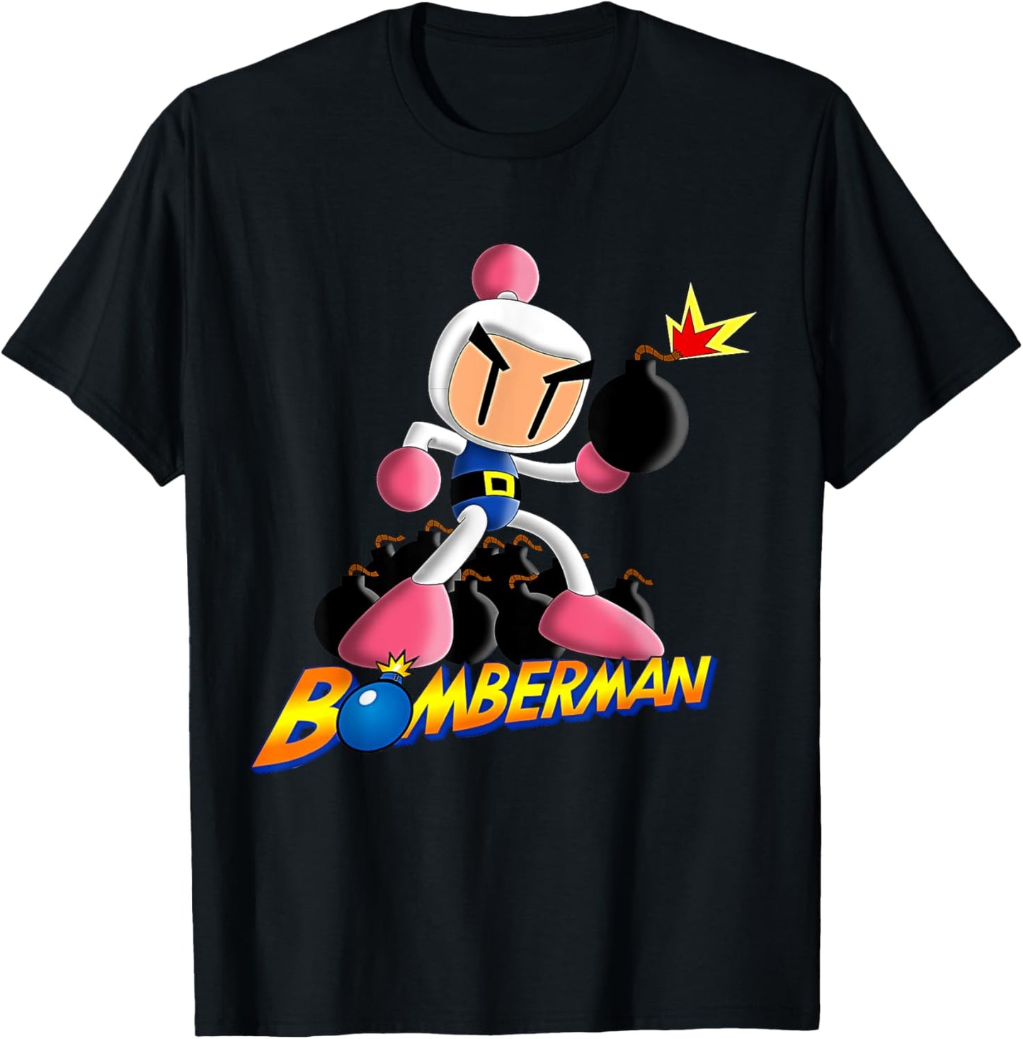 Bomberman Bombing Explosive Retro Gamer Nostalgia Classic T-Shirt - T-Shirt | Black