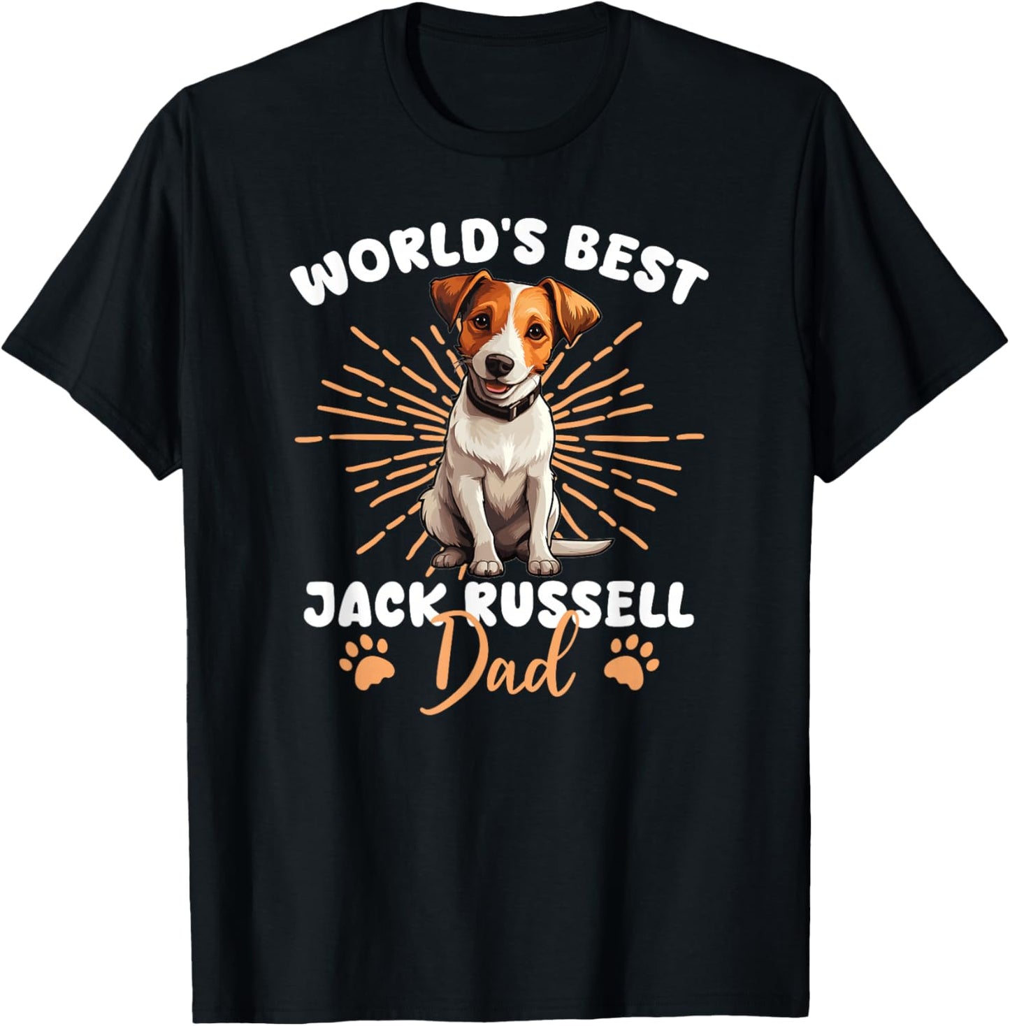 Jack Russell Terrier Groovy World's Best Jack Russell Dad T-Shirt - T-Shirt | Black