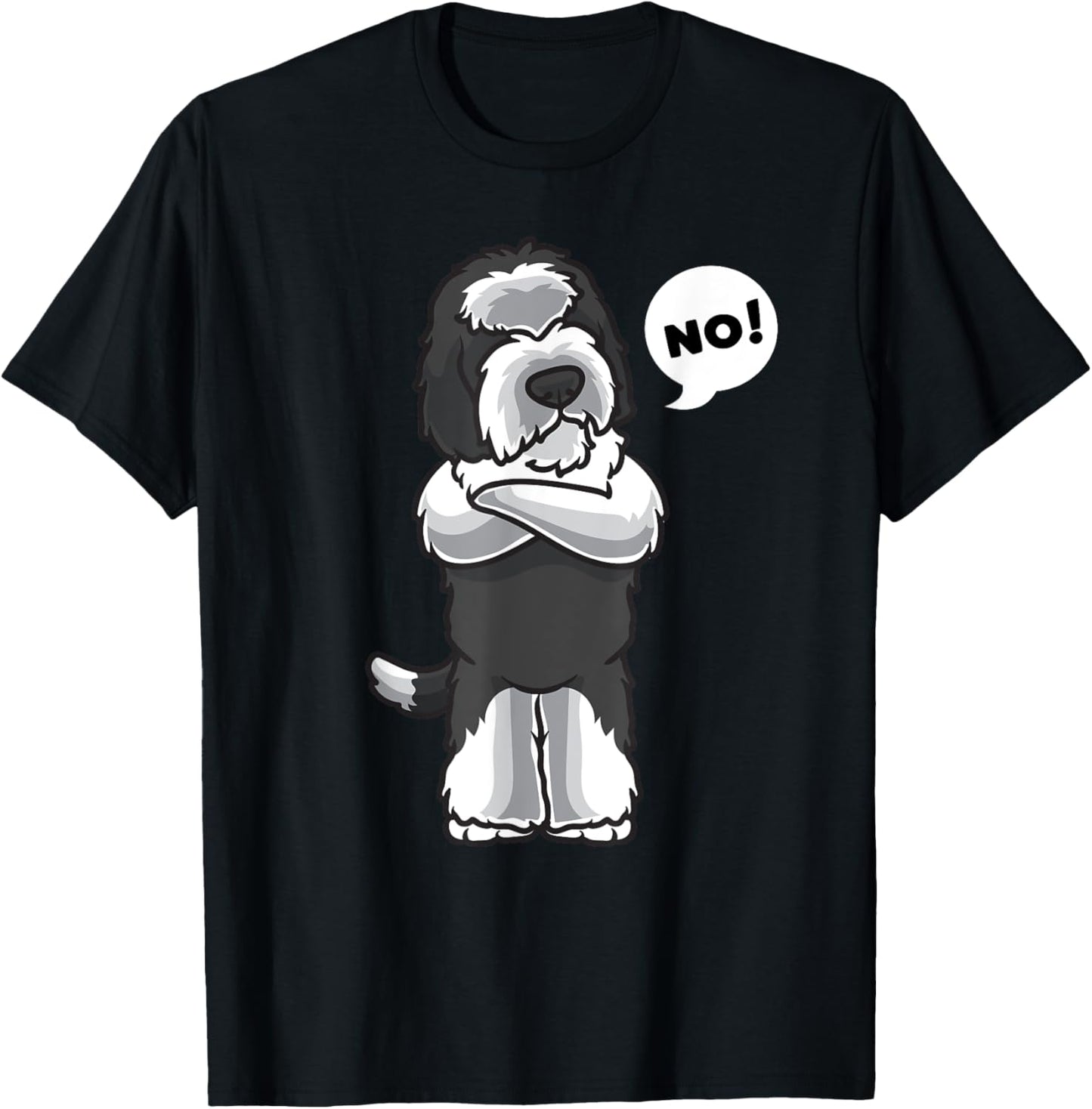 Stubborn Sheepadoodle Dog Funny T-Shirt - T-Shirt | Black