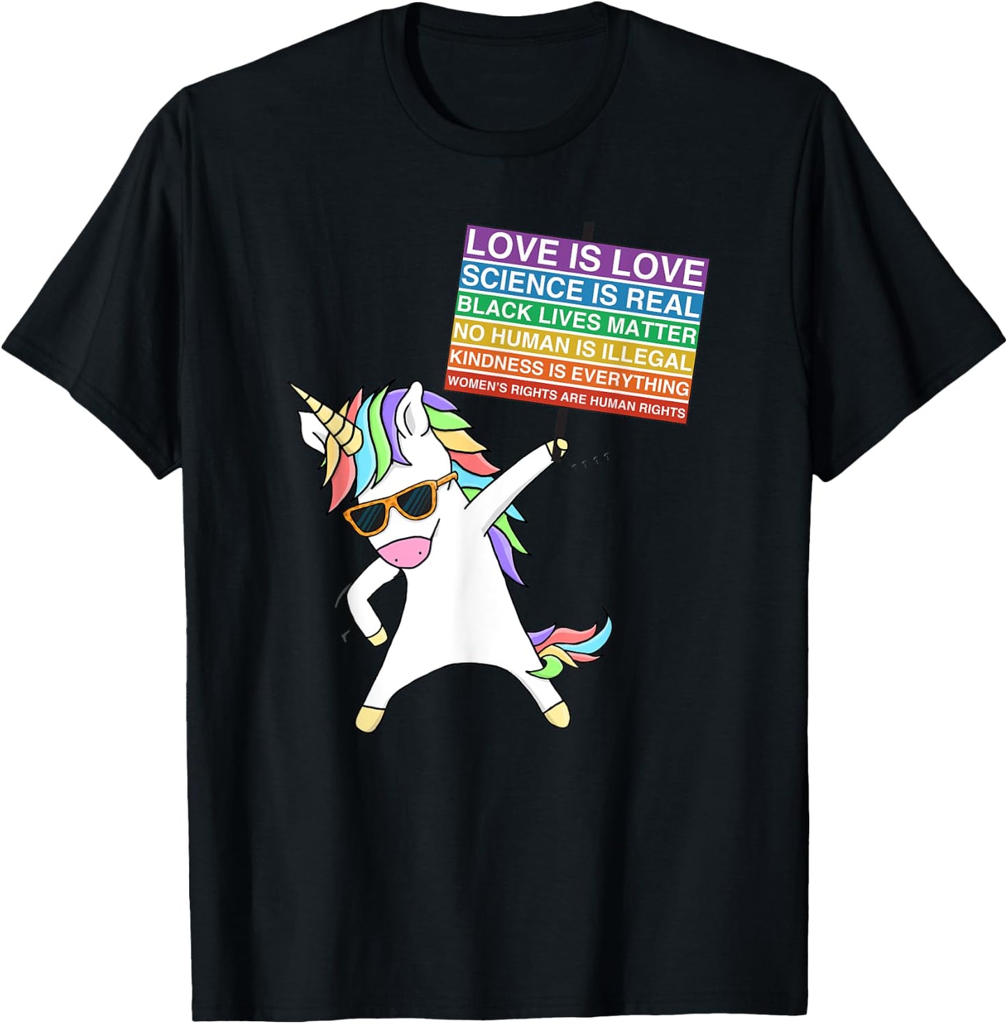 Social Justice Unicorn Protest Equality Egalitarian T-Shirt - T-Shirt | Black