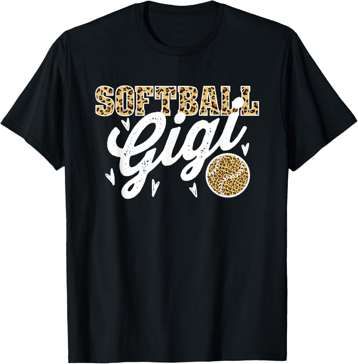 Softball Gigi Leopard Women for Grandma T-Shirt - T-Shirt | Black