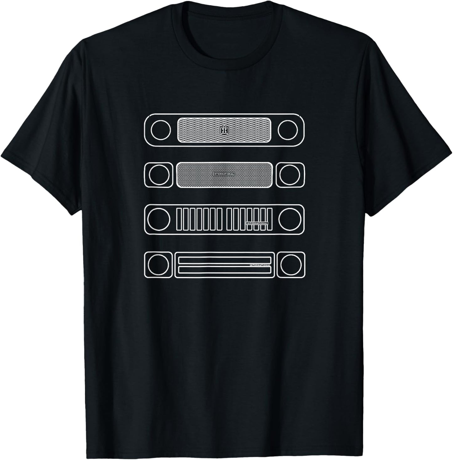 International Harvester Scout truck evolution white outline T-Shirt - T-Shirt | Black