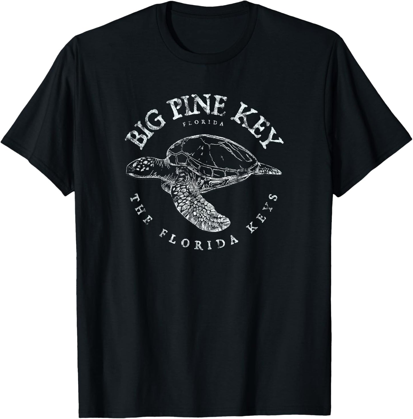 Big Pine Key Turtle Florida Keys Scuba Fishing Diving T-Shirt - T-Shirt | Black