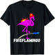 Fire Fighter Flamingo Exotic Bird Firefighter Fireman T-Shirt - T-Shirt | Black