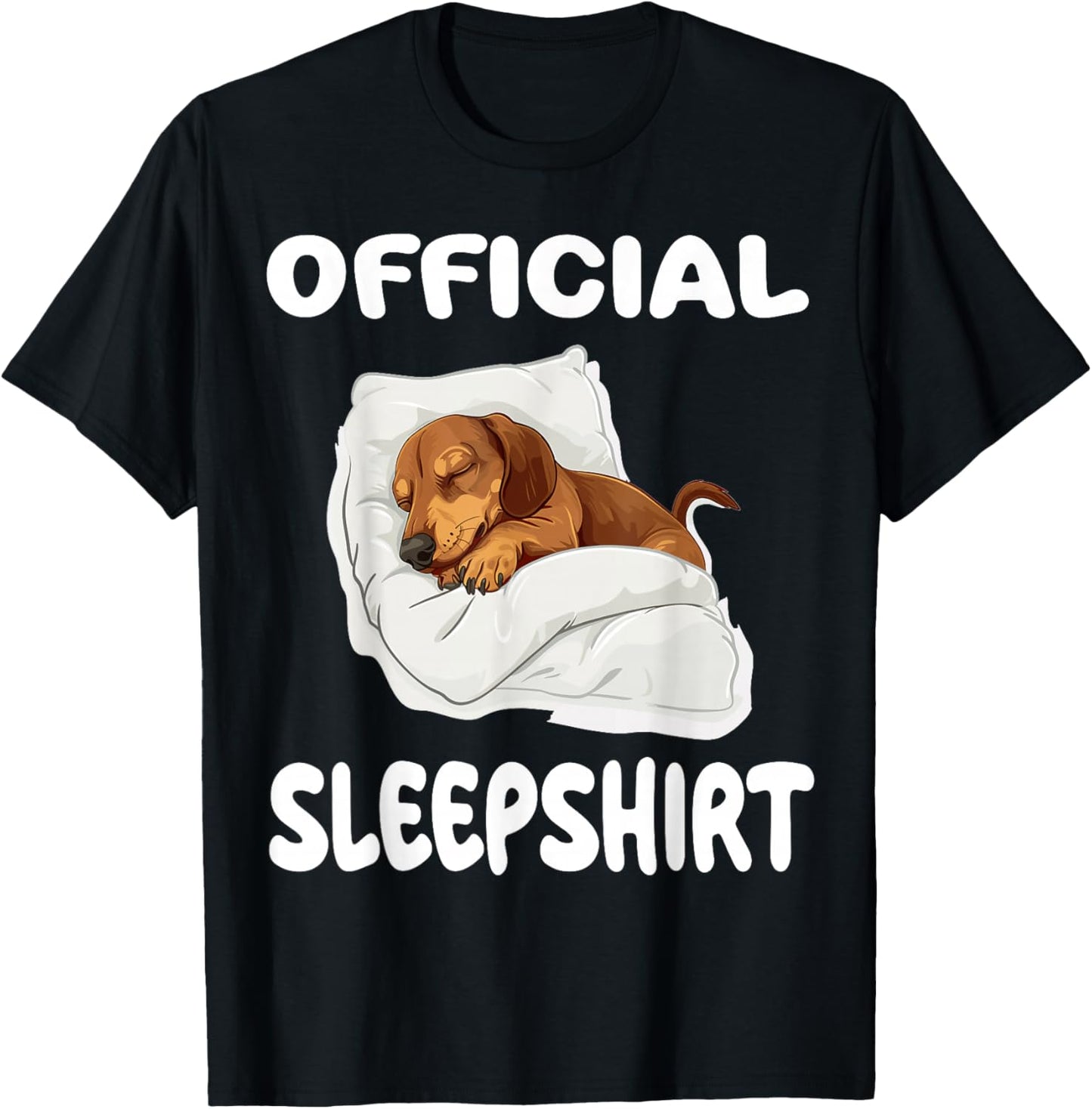 Dachshund Doxie Dog Official Sleepshirt Pajamas Nightgown T-Shirt - T-Shirt | Black