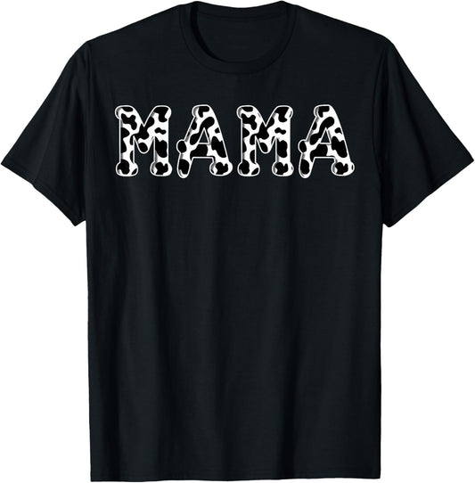 Cow Mama Birthday Family Matching Girl Boy Farm Birthday T-Shirt - T-Shirt | Black