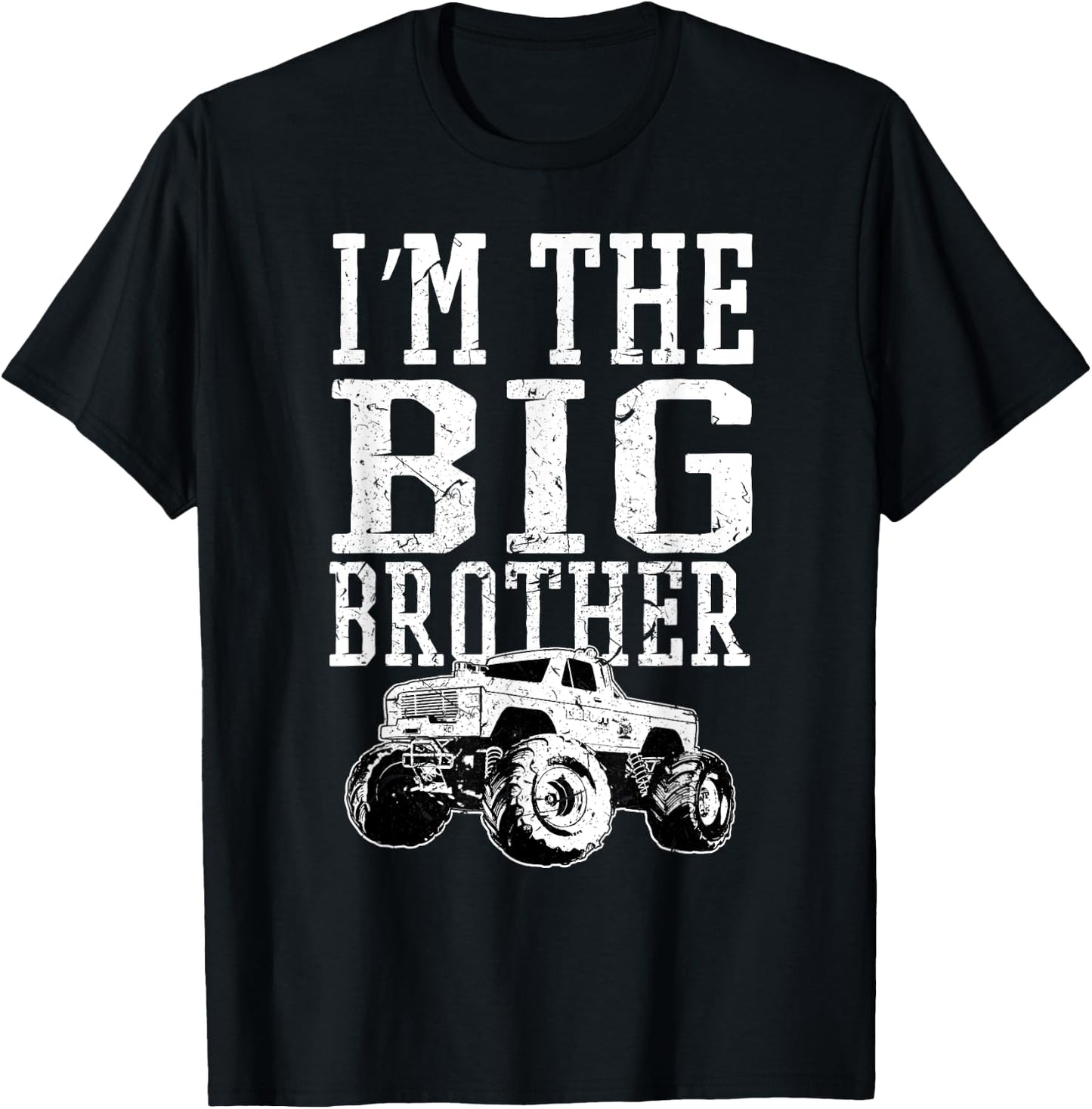 I'm The Big Brother Monster Truck Kids Boys Bro T-Shirt - T-Shirt | Black