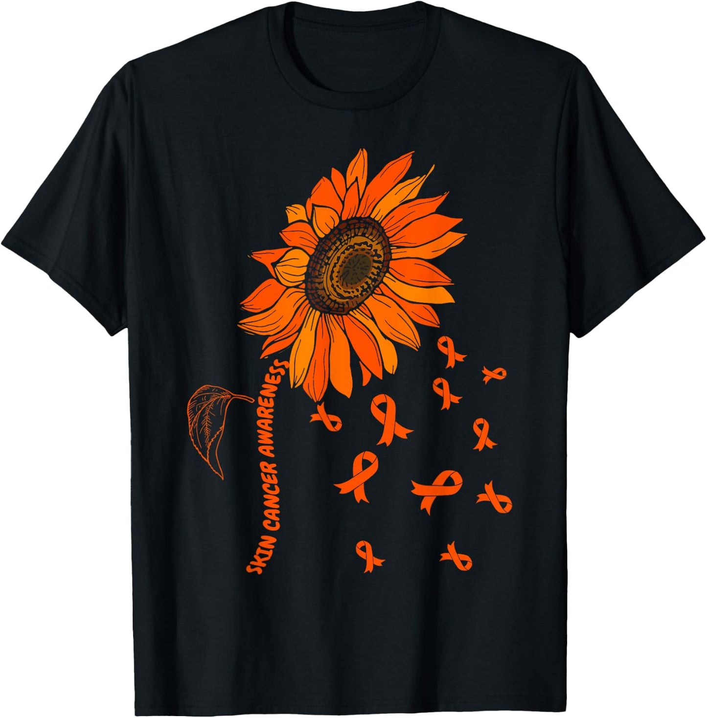 Skin Cancer Awareness Sunflower Skin Cancer Awareness T-Shirt - T-Shirt | Black
