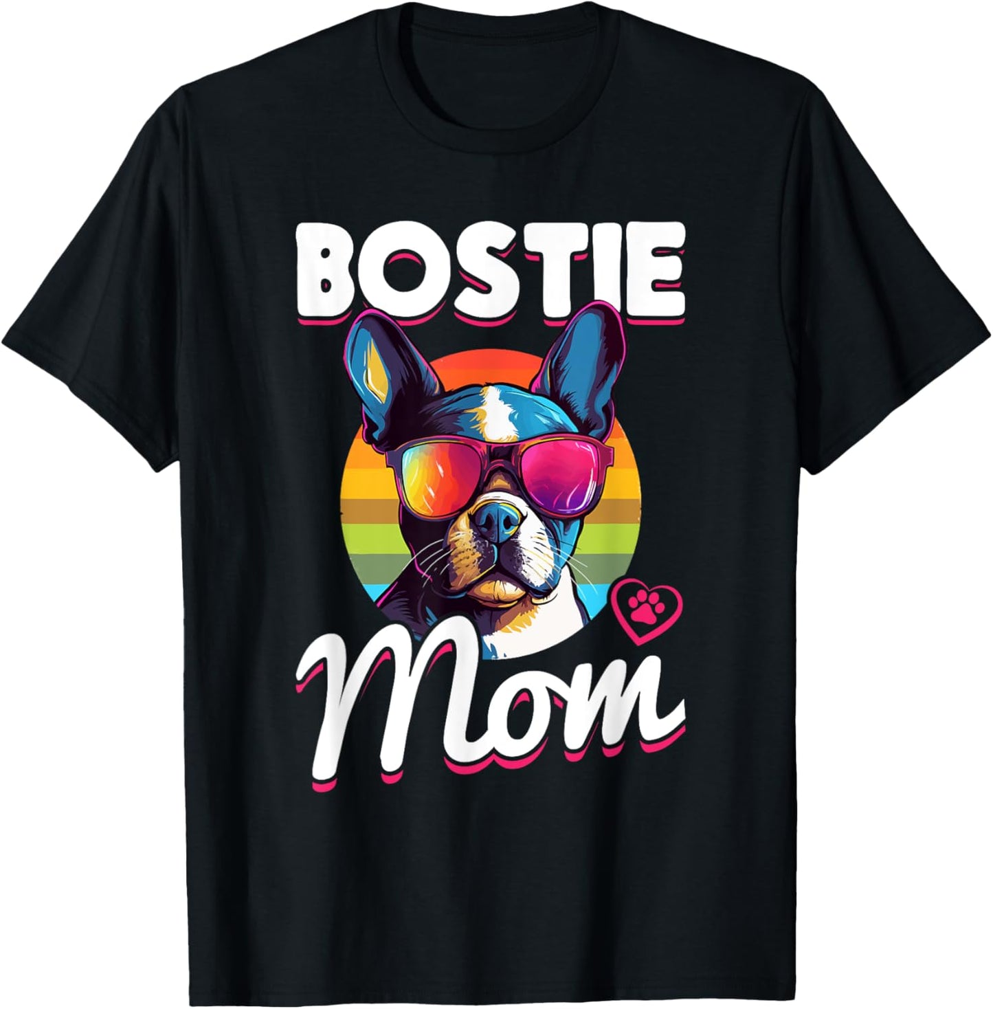 Boston Terrier Bostie Dog Breed Pet - Bostie mom T-Shirt - T-Shirt | Black