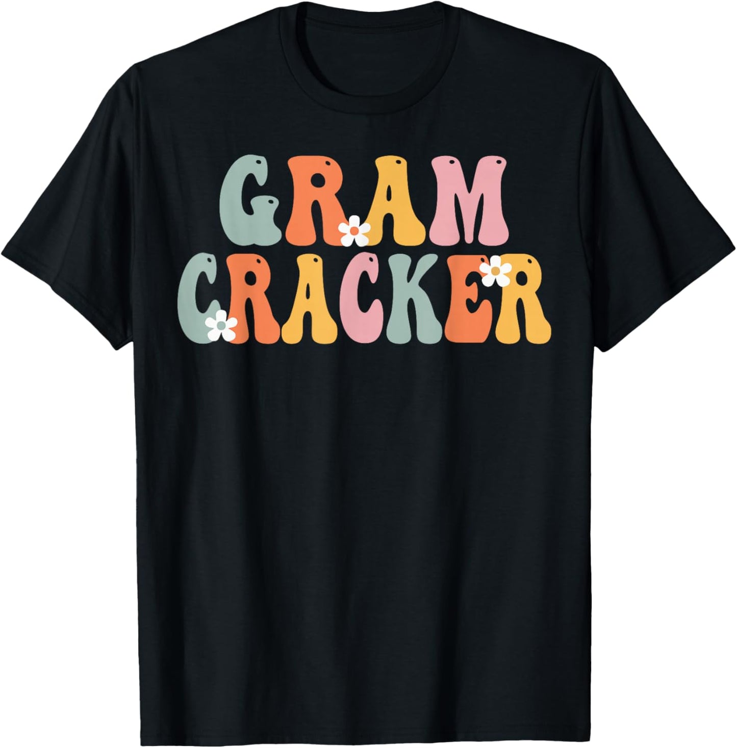 GRAM-CRACKER Retro Groovy Mom Cute Mothers Day Funny Grandma T-Shirt - T-Shirt | Black