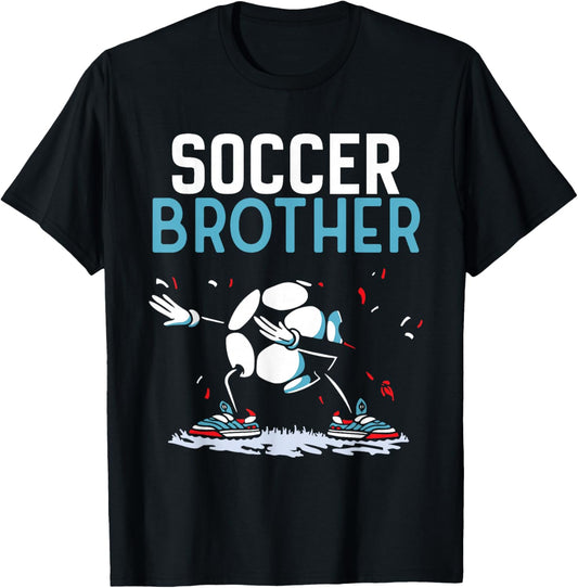 Soccer Brother Match Football Game Player T-Shirt - T-Shirt | Black