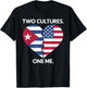 Half Cuban Half American Country USA Flag Cuba America T-Shirt - T-Shirt | Black
