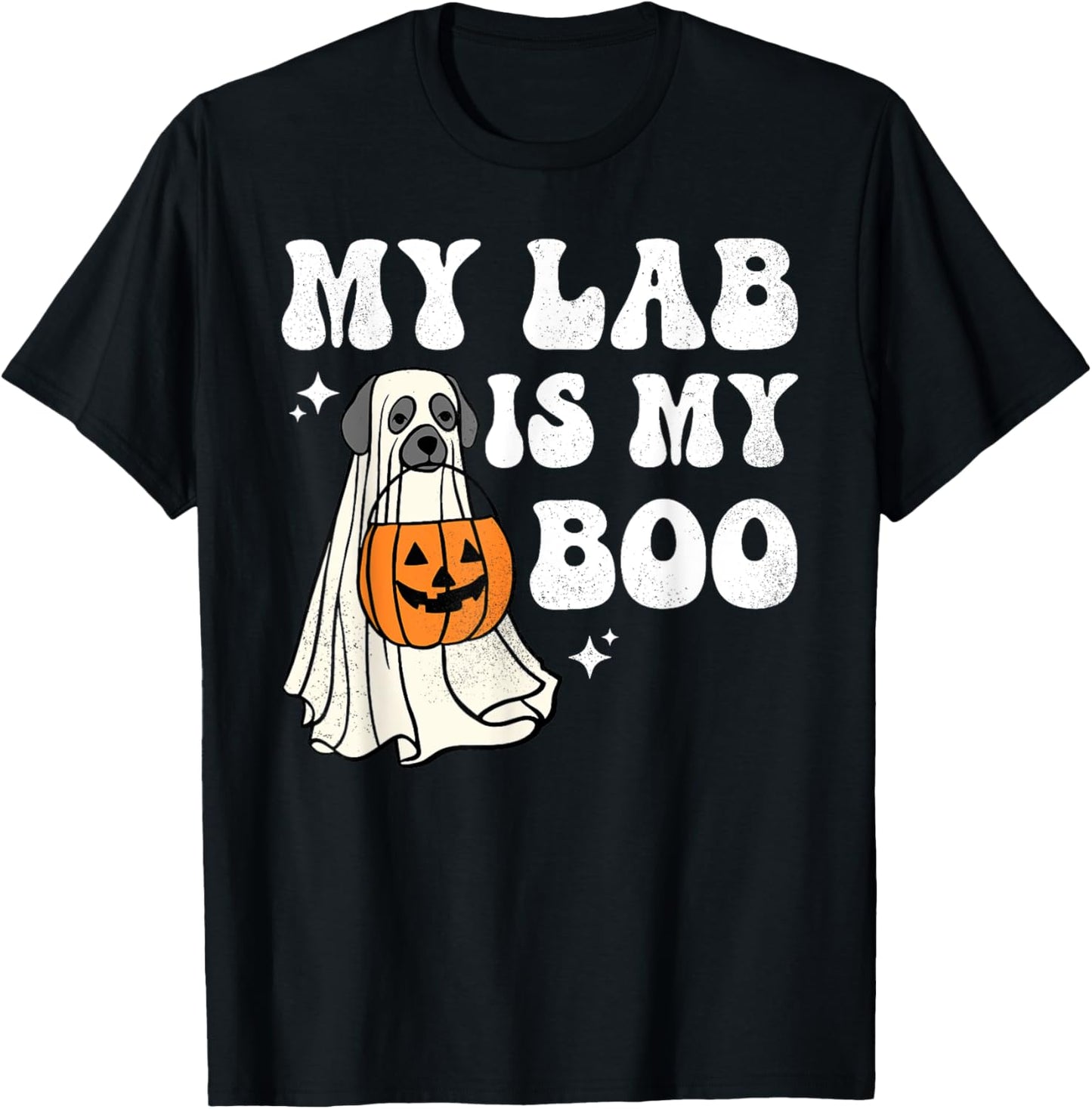 Halloween Black Lab Ghost Dog Lab Mom Retro Labrador Mama Do Men Women T-Shirt - T-Shirt | Black