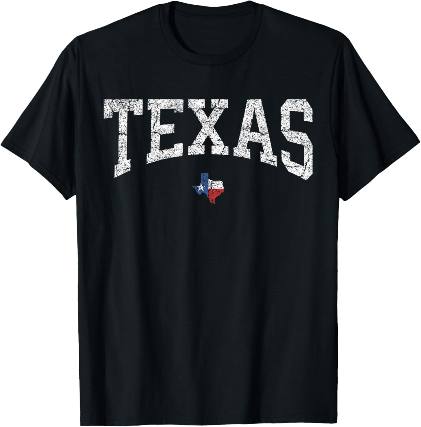 Texas T Shirt Women Men Kids Texas State Map Flag Distressed T-Shirt - T-Shirt | Black