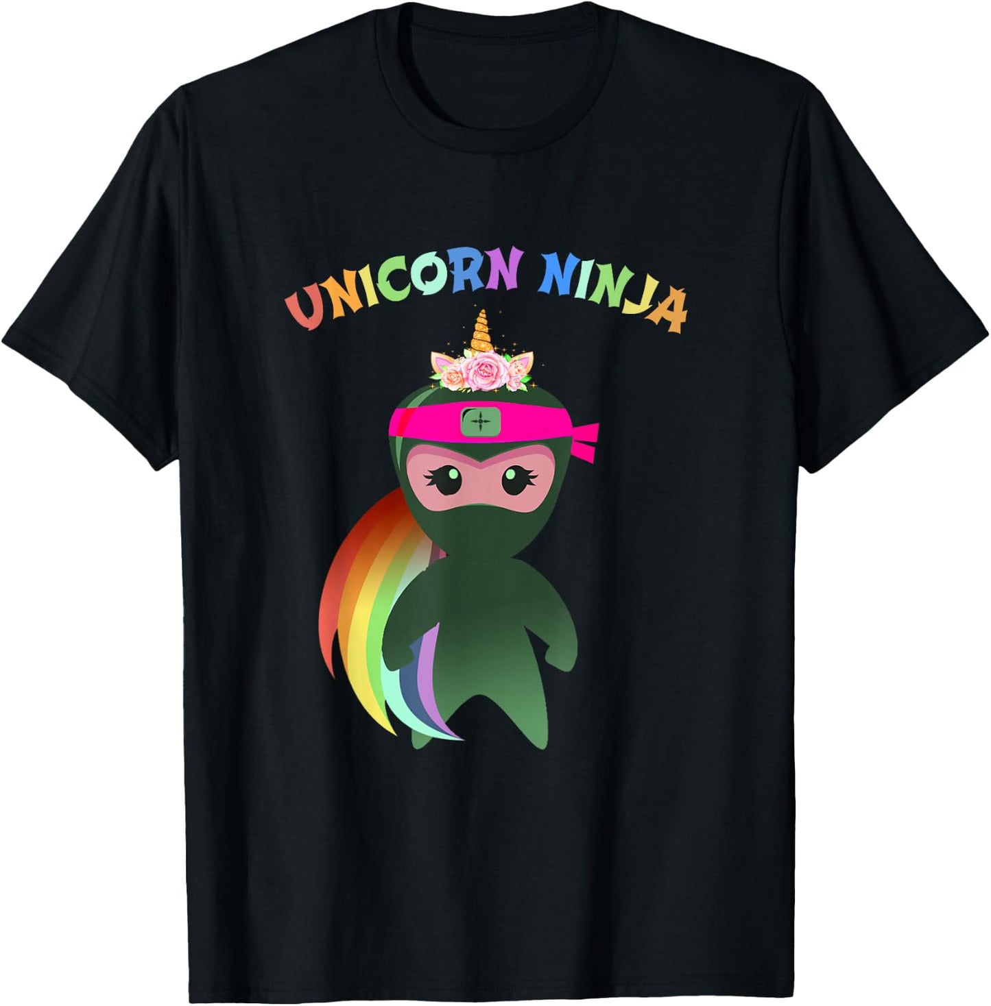 Funny Unicorn Ninja Disguise Spy Girls Kids & Teachers Squad T-Shirt - T-Shirt | Black