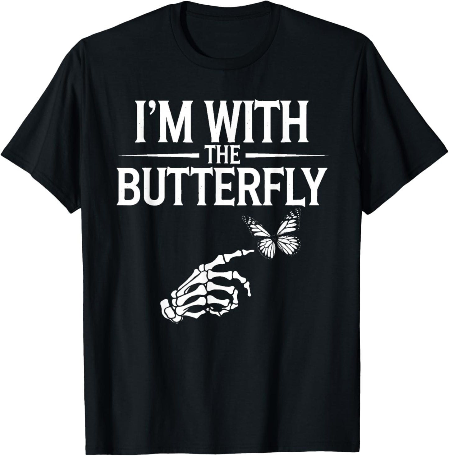 I'm With Butterfly Halloween Costume Couples Matching Gifts T-Shirt - T-Shirt | Black